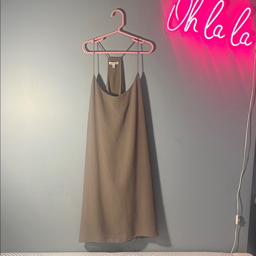 Naked Zebra Tan Slip Dress